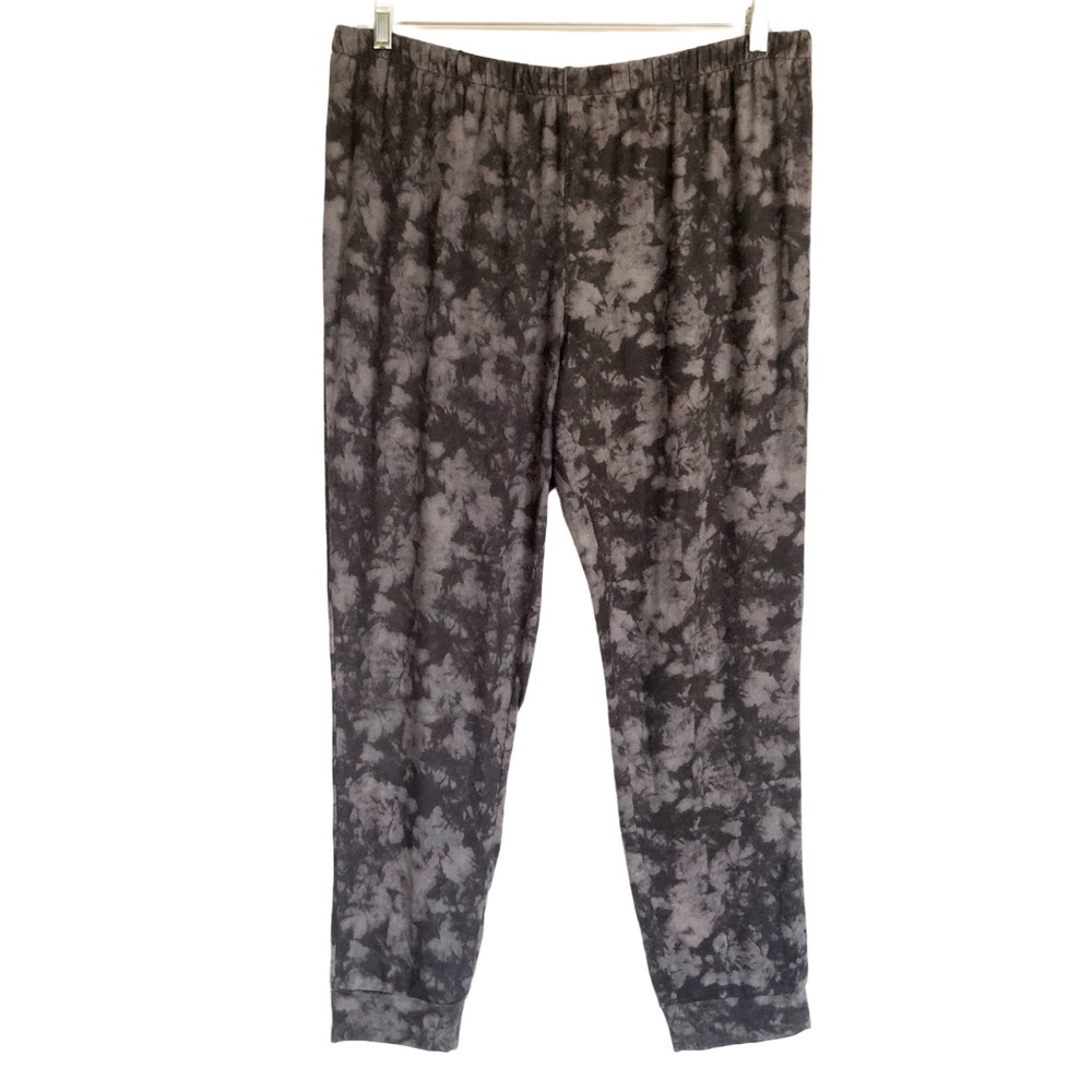 Sonoma Gray Floral Tie Dye Joggers Womens Size XL Pull On Soft Knit Lounge Pants